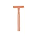 Rose gold safety razor for men, classic double edge shaving razor with anti-slip handle. - Rose Gold