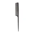 Professional black tail comb for hair styling, teasing, and parting. Durable plastic salon tool. - Black