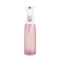 500ml doorlopende spuitfles met roze doorentransparante behuizing en witte kop voor haarstyling. - Gematteerd Transparant / Roze