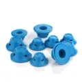 Blue silicone hair rollers set, soft mushroom perm rods with ventilation holes for lazy styling. - 10 Large + 10 Small (OPP Bag) / Blue