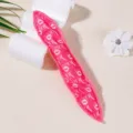 Bigoudi éponge rose barre à boucler sans chaleur pour sommeil coiffure joli motif - Lèvres Rose Rouge
