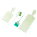 Hair highlighting board and brush set with glitter design for professional salon hair dyeing. - Green