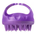 Purple silicone scalp massage brush, soft hair shampoo scrubber for shower and hair care. - Simple Packaging / Purple