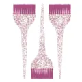 Pearl hair dye brush set crystal transparent glitter handle pink soft bristle design - Large Brush 3-Piece Set / Three-Piece Set / Red