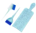 Pearlescent hair coloring brush set crystal blue balayage board and hair dye tinting brushes - Big Brush + Comb Brush + Large Board / Three-Piece Set / Blue