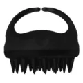 Cepillo de masaje de cuero cabelludo de silicona negra peine de lavado de pelo para ducha. - Negro
