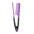 Professional V-shaped hair straightening comb portable hair root fluffy curling styling tool - Purple