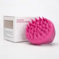 Cepillo de champú de silicona rosa para masaje de cuero cabelludo y lavado con caja. - Rosa rojo