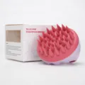 Cepillo de champú de silicona con cerdas suaves para masaje del cuero cabelludo rosa - Rosa Púrpura