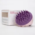 Cepillo de champú de silicona peine de masaje para el cuero cabelludo herramienta de limpieza. - Rosa Púrpura