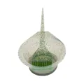 Clear glitter hair dye bowl and brush set for salon tinting and highlighting use, green variant. - Bowl + Large Brush / Two-Piece Set / Green