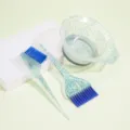 Crystal clear hair dye bowl and brush set with glitter, professional salon hair coloring tools. - Bowl + Large Brush + Comb Brush / Three-Piece Set / Blue