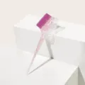 Transparent pink glitter hair dyeing brush with soft bristles and pointed tail for hair salon use. - Dyeing Comb Brush / Single Piece / Red