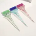 Transparent glitter hair dye brush set, colorful soft bristle highlighting tail brush for salon. - Large Brush 3-Piece Set / Three-Piece Set / Multicolor