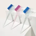 Glitter transparent hair dye brush set with soft bristles and pointed tail for salon styling. - Comb Brush 3-Piece Set / Three-Piece Set / Multicolor