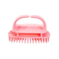 Pink silicone scalp massage brush, soft hair shampoo scrubber for daily hair washing. - Pink