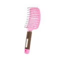 Brosse à cheveux incurvée rose, brosse de massage et de coiffage démêlante pro. - Rose sans plumes