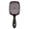 Brosse à cheveux creuse noire, brosse de massage ventilée perforée pour le coiffage. - Noir-Manche Noir