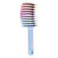 Spazzola per capelli curva in setole di cinghiale da donna, districante styling rosa - Con Setole / Blu Sfumato