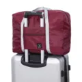 Grand sac de voyage pliable avec passant pour valise, organisateur de bagages portable. - Deuxième Génération / Bordeaux