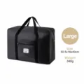 Foldable travel duffel bag large capacity luggage storage bag for packing and moving. - L / Black