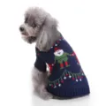 Pull de Noël confortable pour chien, vêtement tricoté chaud pour petits chiens en hiver. - S / Bleu