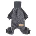 Γκρι ζεστά ρούχα χειμώνα για σκύλους από fleece με ψηλό γιακά και μακριά μανίκια - S / QZ187 γκρι μελανζέ