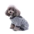 Grey plush pet pajamas for small medium dogs winter warm four-leg pet dog clothes apparel - S / Gray