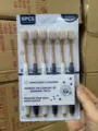 6-pack wide head adult toothbrushes with soft bristles, gold and black handles in blister pack. - 6 Pieces Pack / Rainbow