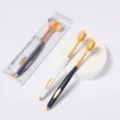 Brosse à dents adulte à tête large et poils souples, élégant manche doré pour un usage quotidien. - 2 Pièces/Paquet