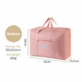 Sac de voyage pliable grande capacite rose sac a bagages avec poignee et poche zippee - M / Rose