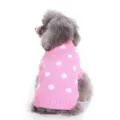 Joli pull tricoté rose pour chien à pois, vêtement chaud et confortable pour petit animal. - S / Rose