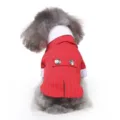 Smocking a righe rosse per animali domestici, elegante abito da gentiluomo con colletto bianco. - Taglia S / LF09 abito a righe con cravatta