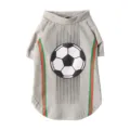 Breathable summer pet dog jersey vest with football and stripe print, casual and stylish apparel. - XZQY06