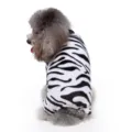 Soft dog fleece pajamas zebra print pet clothes for small dogs winter warm costume apparel - S / Zebra Print