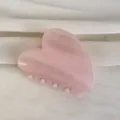 Pince à cheveux rose en forme de cœur, accessoire esthétique de taille moyenne pour femmes. - Pince Crabe Cœur / Rose Clair