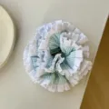 Groen wit gestreepte geplooide haarelastiek schattige bos stijl paardenstaart haarband voor vrouwen. - Groen Gestreepte Scrunchie