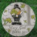 Pietra da Giardino di San Patrizio Leprechauno Trifoglio Decorazione Esterna per Cortile - Fate 1