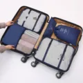 Ensemble de 6 organiseurs de voyage, poches de rangement pour valise et vêtements. - Ensemble de 6 pièces - bleu marine