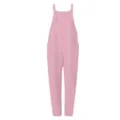 Pink casual jumpsuit detail view, loose pocket overalls design, comfortable soft fabric - 3XL / Pink