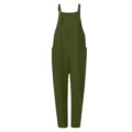 Solid color casual women's overalls with loose fit and functional pockets for daily wear. - 3XL / Burgundy
