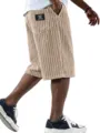 Men's retro corduroy casual shorts with back pocket, vintage loose fit five-point summer wear. - 4XL / Bottoms / Matcha Green