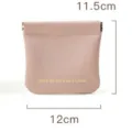 Mini pochette de rangement en cuir a fermeture automatique, sac portable pour cosmetiques. - S / Rose