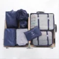 Juego de 8 bolsas organizadoras de viaje para maleta, bolsas de almacenamiento impermeables. - Azul marino