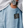 Men's Casual Linen Cotton Loose Straight Trousers Light Blue Summer Beach Pants - S / Light Blue