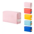 Tragbare PU Leder Make-up Tasche, Bonbonfarbene Kosmetik-Aufbewahrung und Kulturbeutel. - Rosa