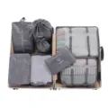 8-piece travel storage bag set waterproof luggage organizer packing cubes grey storage - Gray
