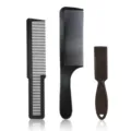 Frisierkamm Set, schwarze Plastik Haarschneidekämme und kleine Stylingbürste Varianten für Friseur - 3er-Pack / 3-Teiliges Set (Mit Bürste)