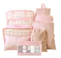9-teiliges rosa Reise-Aufbewahrungstaschen Set Packtaschen für Koffer-Kleidung - Rosa