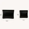 Pochette de rangement noire en cuir PU portable à fermeture automatique, petit sac organisateur. - Ensemble Grand et Petit / Noir